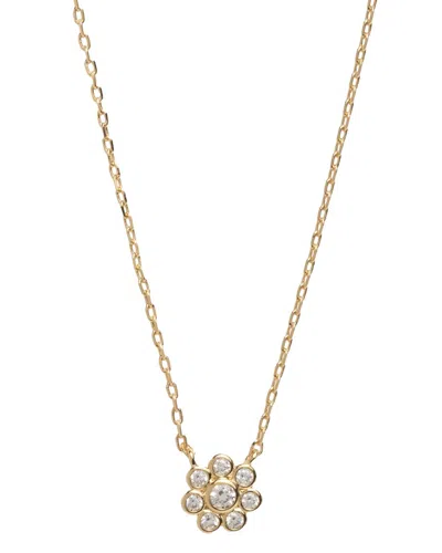 Electric Picks 14k Plated Cz Daisy Necklace In Gold