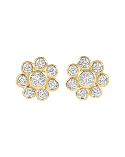 Electric Picks 14k Plated Cz Daisy Stud Studs In Gold