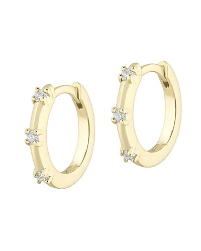 Electric Picks 14k Plated Cz Galaxy Huggie Hoops In Pattern