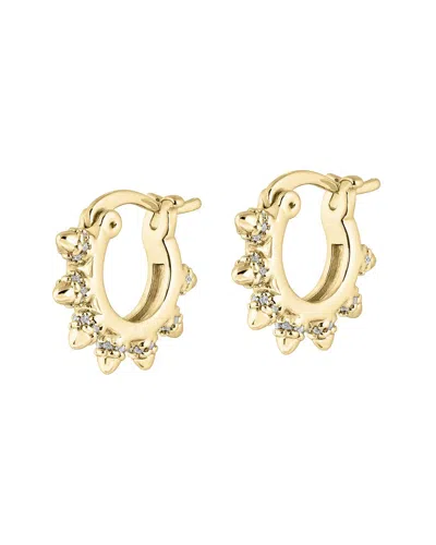 Electric Picks 14k Plated Cz Spike Earrings In Gold