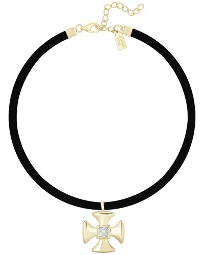 Electric Picks 14k Plated Grace Statement Necklace In Black