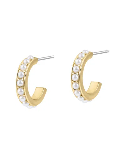 Electric Picks 14k Plated Pearl Breeze Earrings In Gold