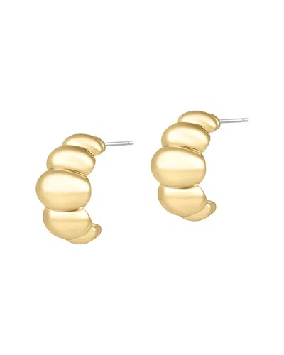 Electric Picks 14k Plated Puff Hoop Earrings In Gold
