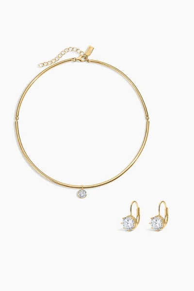 Electric Picks Belle Necklace And Earring Set Of 2 In Gold