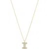 Electric Picks Bubble Letter Necklace In Gold - I