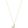 Electric Picks Bubble Letter Necklace In Gold - J