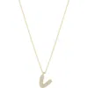 Electric Picks Bubble Letter Necklace In Gold - V
