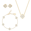 Electric Picks Camilla Clover Necklace, Bracelet And Studs In Gold