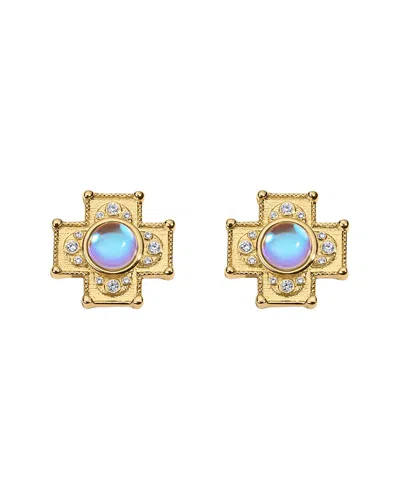 Electric Picks Chambers 14k Plated Cross Earrings In Red
