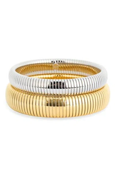 Electric Picks Cleo Set Of 2 Bangle Bracelets In Gold