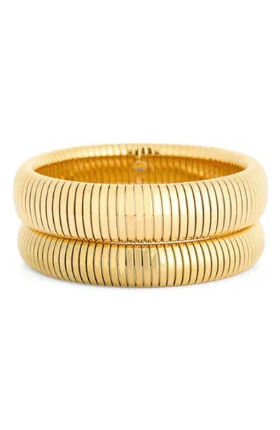 Electric Picks Cleo Set Of 2 Bangle Bracelets In Gold