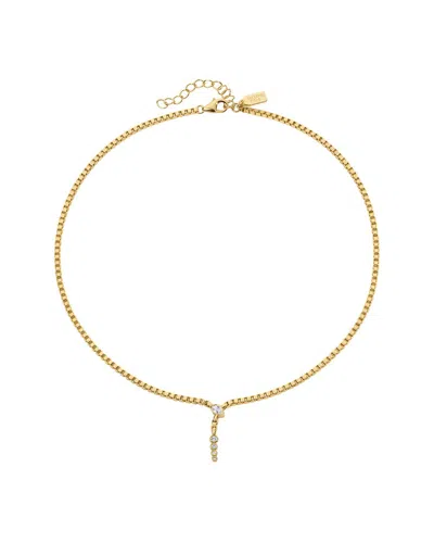 Electric Picks Cleopatra 14k Plated Cz Pendant Necklace In Pattern