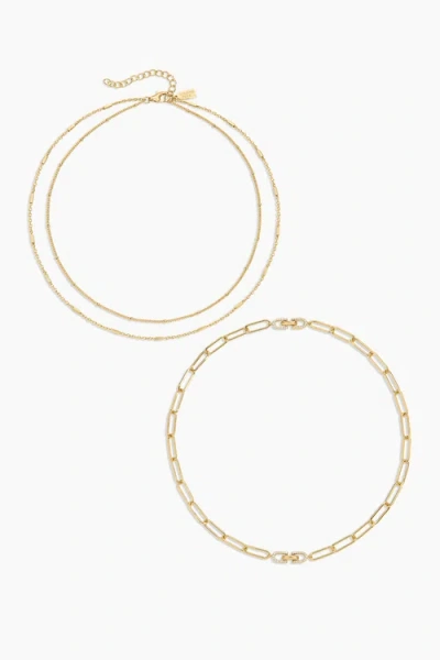 Electric Picks Costar Necklace Set Of 2 In White
