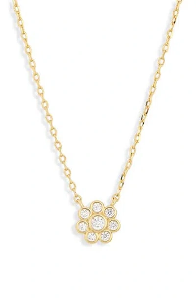 Electric Picks Daisy Cubic Zirconia Pendant Necklace In Transparent