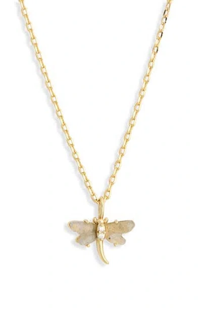 Electric Picks Dragonfly Pendant Necklace In Red