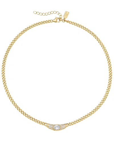Electric Picks East 14k Plated Cz Collar Necklace In Gold