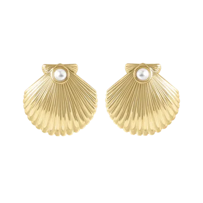 Electric Picks Eden Rock Shell Earrings In Gold