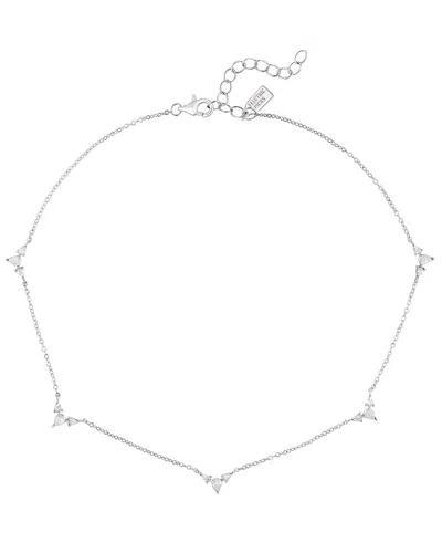 Electric Picks Foil Silver Plated Cz Dainty Necklace In White