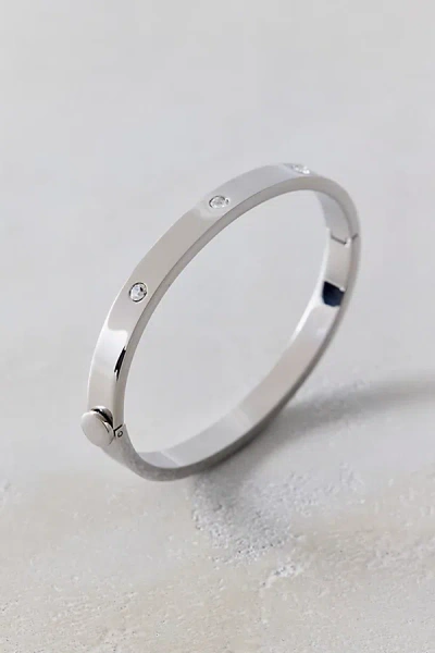 Electric Picks Forever Bangle Bracelet In Silver, Women's At Urban Outfitters In Metallic