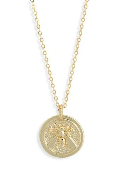 Electric Picks Honey Bee Pendant Necklace In Pink