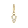 Electric Picks Initial Charm In Gold - V