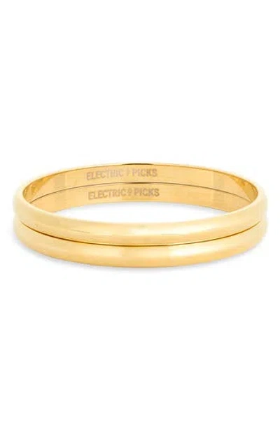 Electric Picks Linked Up Bangle Set In Gold