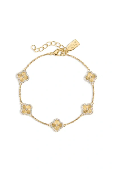 Electric Picks Mini Icon Clover Bracelet In Gold