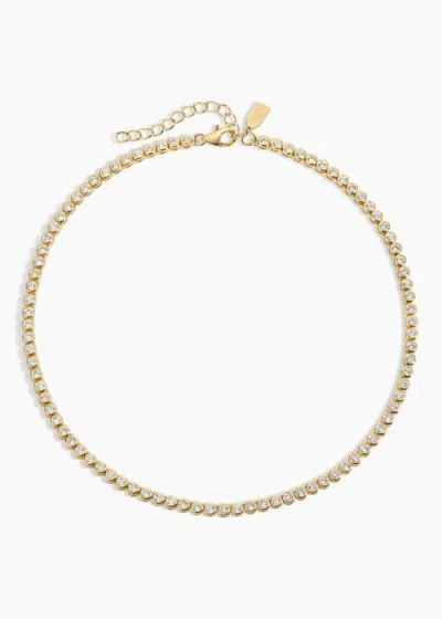 Electric Picks Mini Jewel Bezel Tennis Necklace In Gold