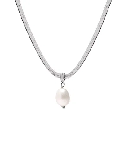 Electric Picks Silver Plated 7mm Pearl Koi Necklace In Metallic