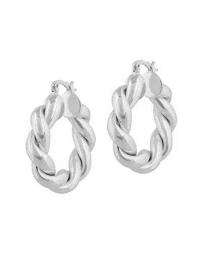 Electric Picks Sterling Silver Filled Brass Lennon Hoop Earrings In Metallic