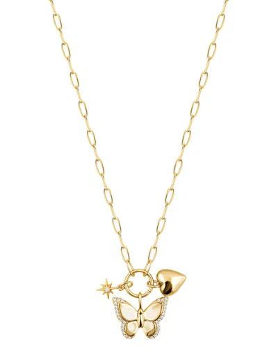 Electric Picks Summer 14k Plated Charm Necklace In Gold