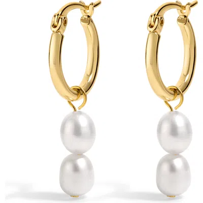 Electric Picks Summerland Pearl Hoops In Gold