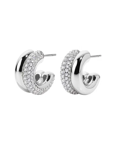 Electric Picks Tribeca Silver Plated Huggie Earrings In Neutral