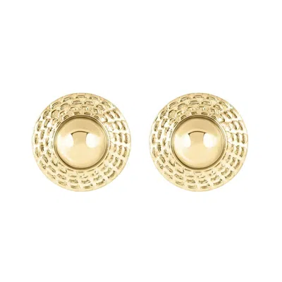 Electric Picks Women's Button Earrings In Gold