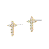 Electric Picks Xdede Raad No Greater Love Cross Stud Earrings In Gold