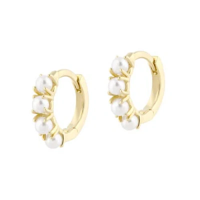 Electric Picks Xmadi Messer Mermaid Pearl Huggie Hoops In Gold