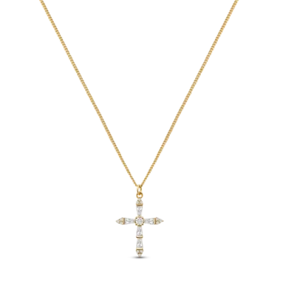 Electric Picks Xsarah & Hollie Amore Cross Necklace In Gold