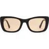 Electric Portofino 52mm Gradient Rectangular Sunglasses In Gloss Black/amber