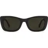 Electric Portofino 52mm Rectangular Sunglasses In Gloss Black/grey Polar
