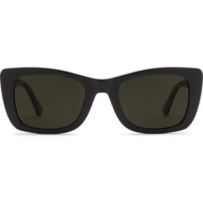 Electric Portofino 52mm Rectangular Sunglasses In Gloss Black/grey Polar