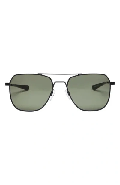 Electric Rodeo 55mm Polarized Aviator Sunglasses In Matte Black/grey Polar