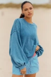 Electric & Rose Erin Sweatshirt In Sun Bleached Juniper In Blue