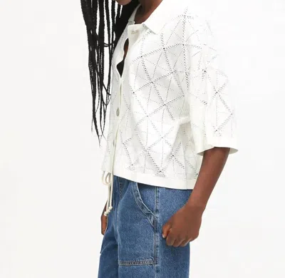 Electric & Rose Camp Crochet Shirt In Cloud