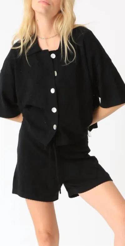 Electric & Rose Camp Knit Shirt In Onyx