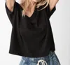 Electric & Rose Chase Short Sleeves V-neck Tee In Onyx In Black
