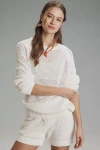 Electric & Rose Chloe Cotton Crew-neck Sweater In White