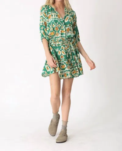 Electric & Rose Clarissa Dress In Ikat Emerald In Multi