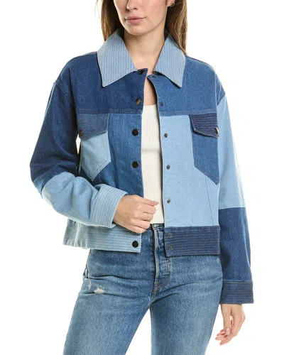 Electric & Rose Electric Rose Decklyn Patchwork Jacket In Blue