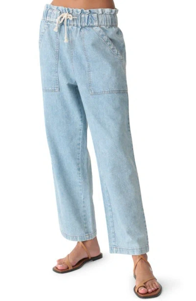 Electric & Rose Easy Drawstring Jeans In Sky Blue