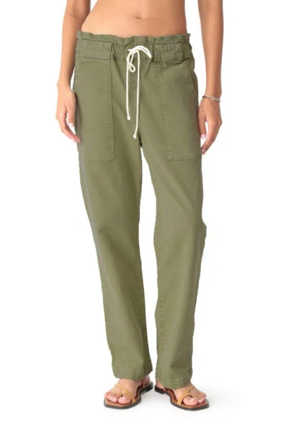 Electric & Rose Easy Stretch Cotton Drawstring Pants In Olive